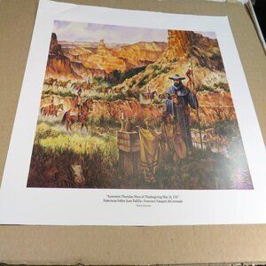 Stephan Kramar History Art Print Monk, Cowboys, Indians